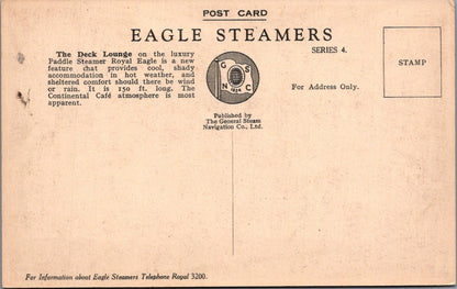 Shipping Postcard: Royal Eagle, All Weather Deck Lounge Interior 1930s XT5309