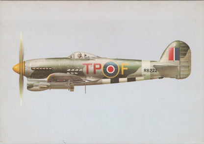 Aviation Postcard: Hawker Typhoon Mk IB Fighter Bomber No. 198 Sqn RAF XT5203