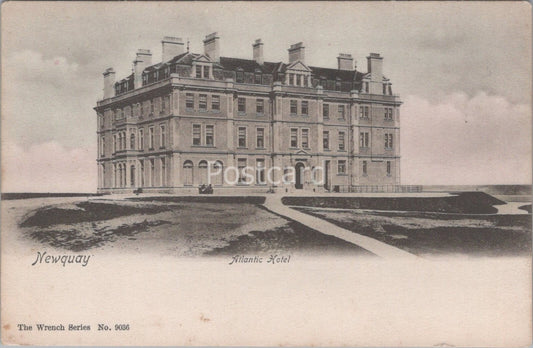 Cornwall Postcard: Newquay Atlantic Hotel Coastal Architecture 1900s XT4297