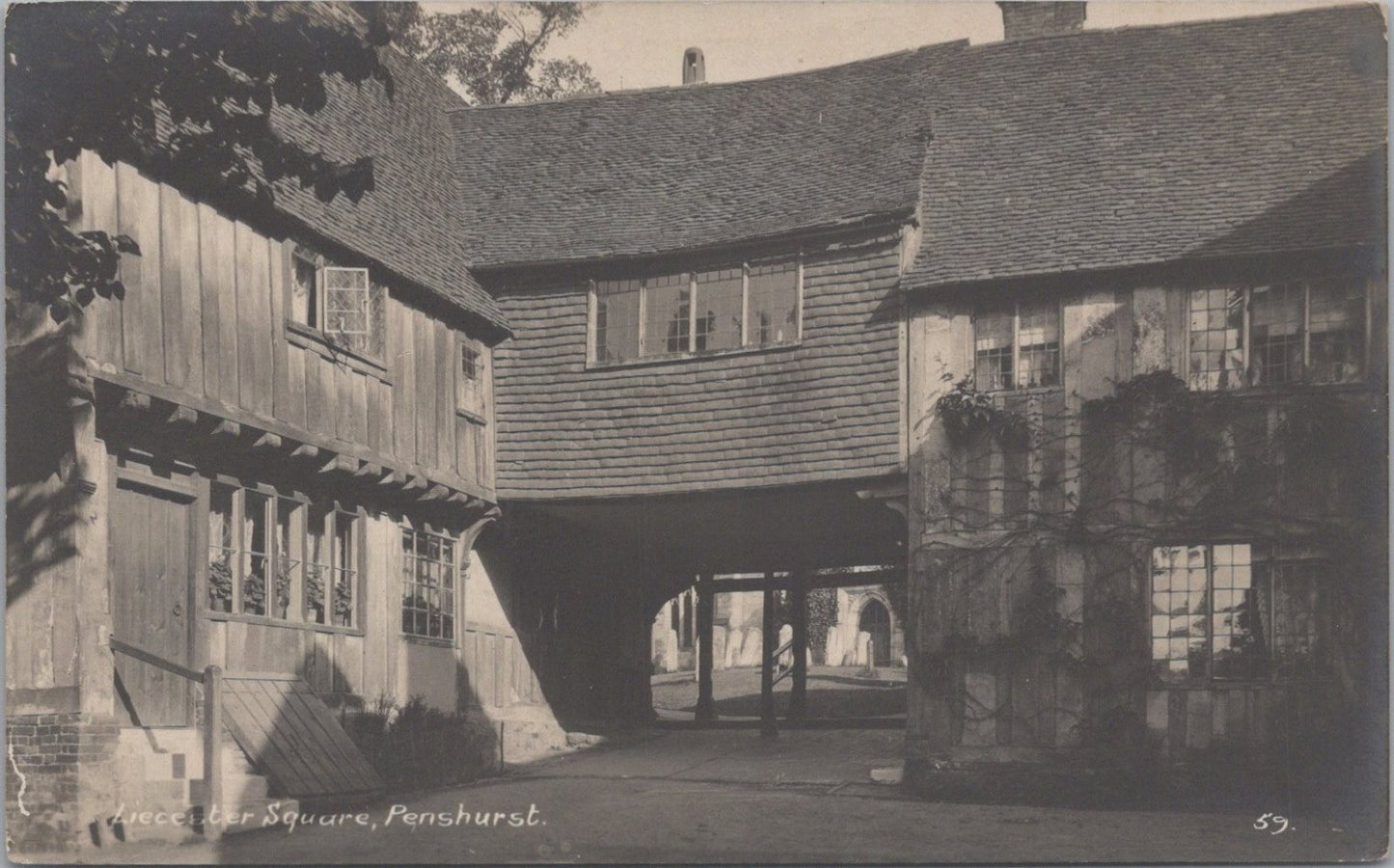 Kent Postcard:Leicester Square Penshurst Village Architecture Timber RPPC XT3456