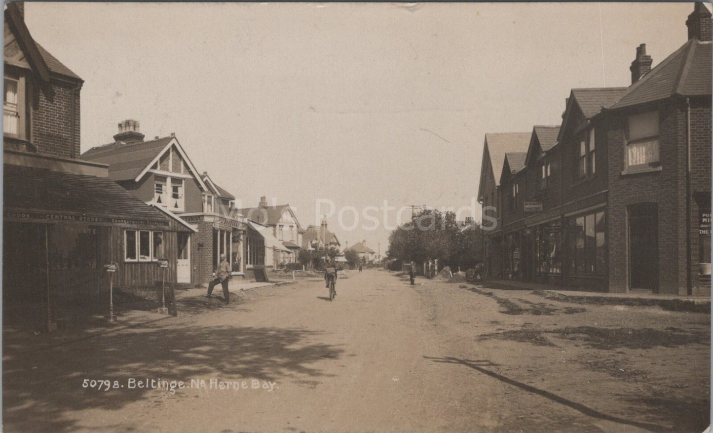 Kent Postcard: Beltinge Near Herne Bay, Central Stores Street Scene RPPC XT3542