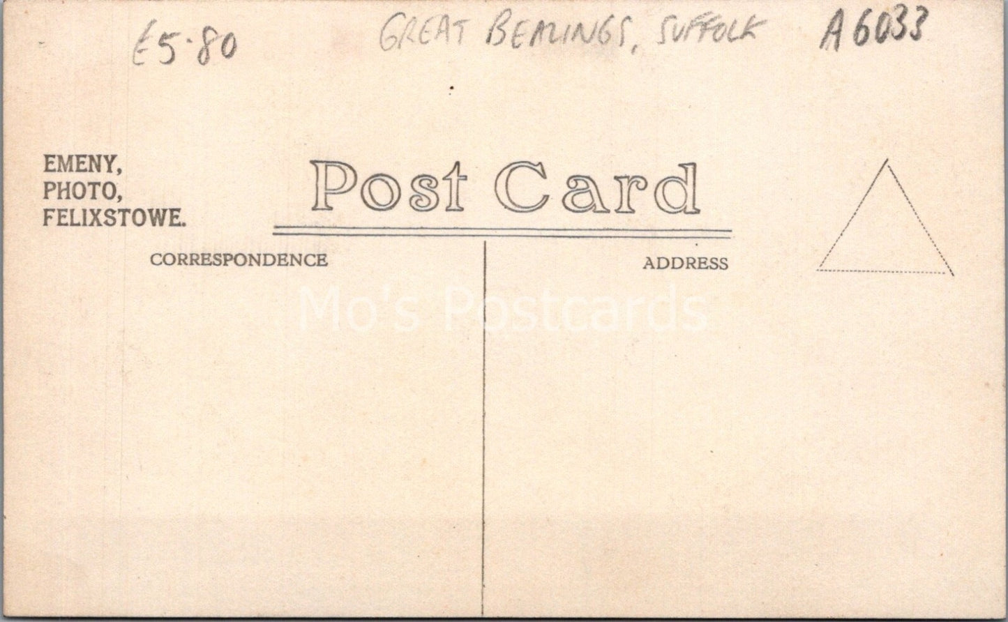 Suffolk Postcard: Great Bealings Village Street View 1930s A6033