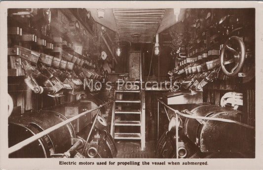 Submarine Postcard:Interior Electric Propulsion Motors U-Boat Deutschland XT3669