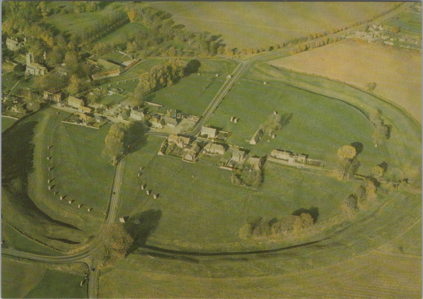 Wiltshire Postcard: Avebury Stone Circle Village Aerial View Henge XT4516