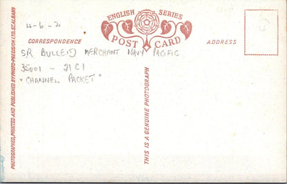 Train Postcard: Merchant Navy Class Locomotive Channel Packet 21C1  XT4055