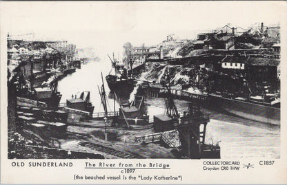 Co Durham Postcard: Old Sunderland River From Bridge Lady Katherine 1980s XT5392