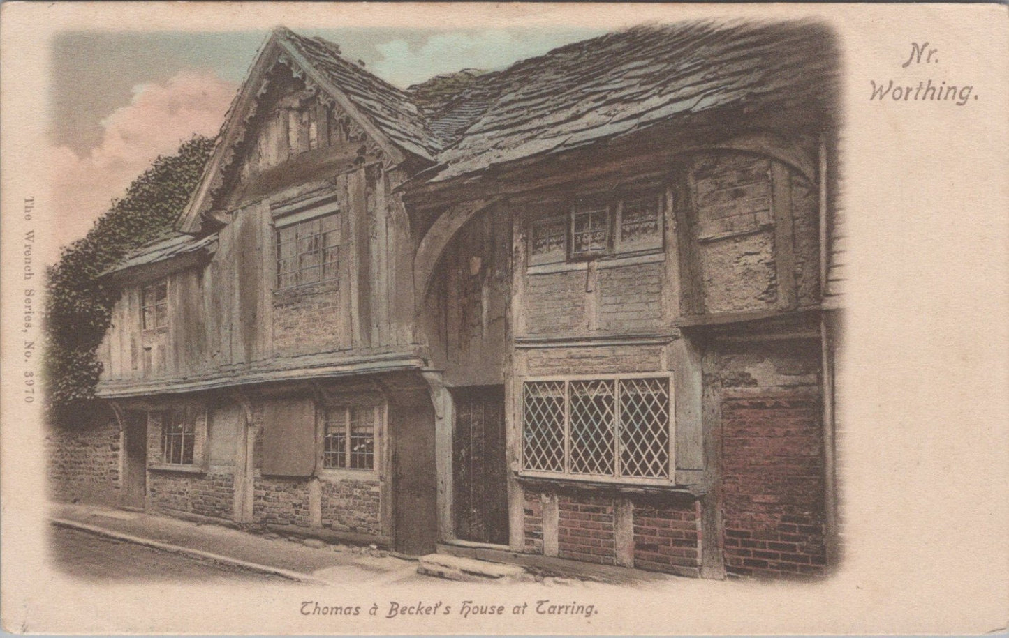 Sussex Postcard: Thomas A Becket's House Tarring, Worthing, 1905 XT3905