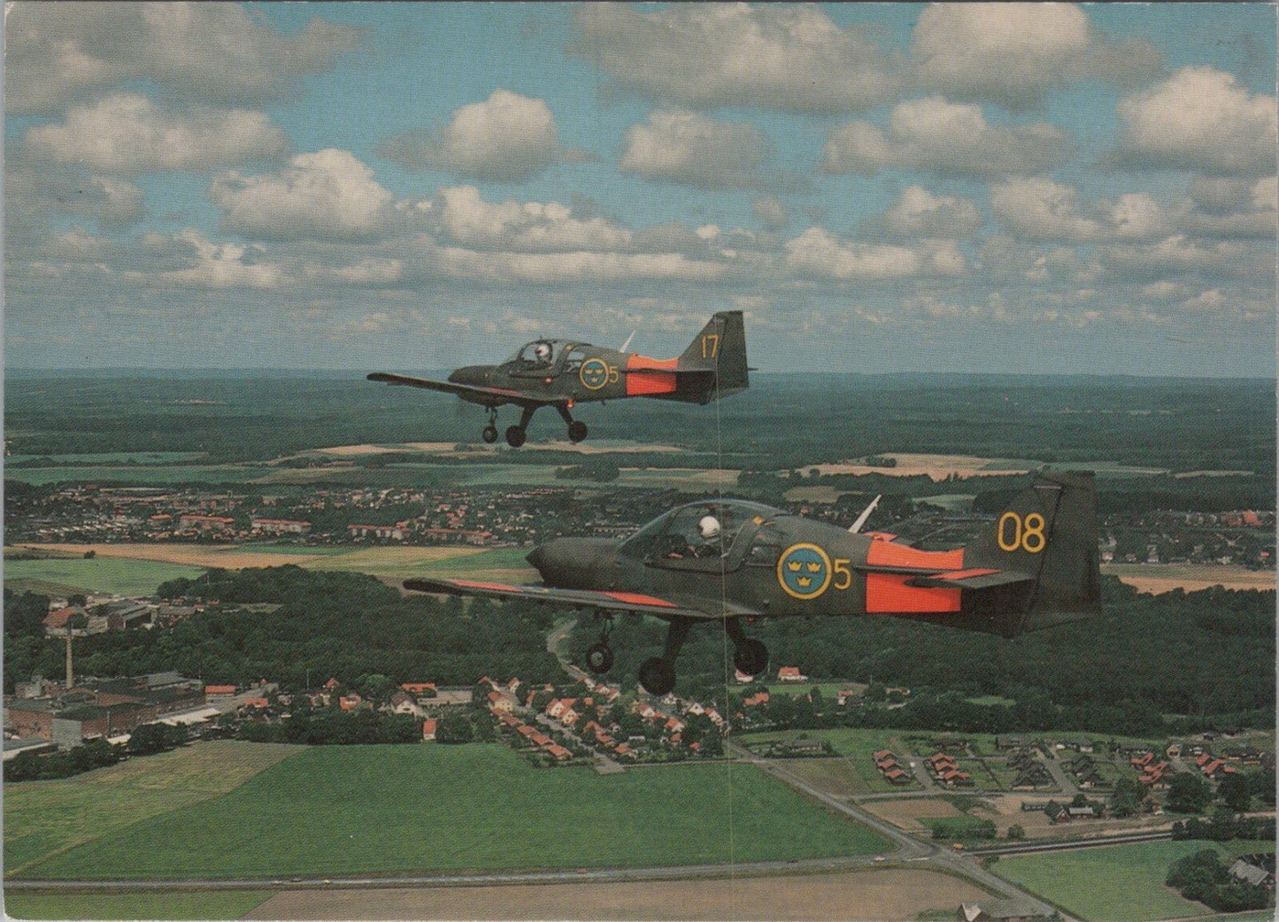 Sweden Postcard: Swedish Air Force SK 61 Scottish Aviation Bulldog XT3875