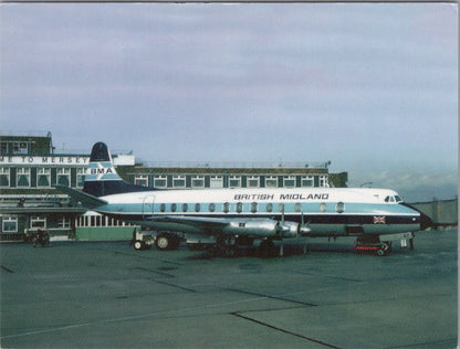 Aviation Postcard: British Midland Vickers Viscount Airplane, Liverpool XT5199