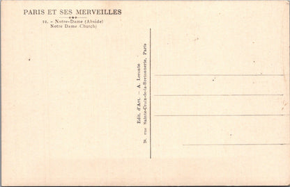 France Postcard: Paris Notre Dame Church Abside, River Seine Guy 1950's XT5172