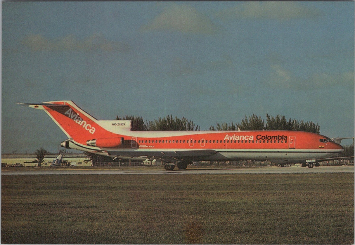 Aviation Postcard: Avianca Colombia Boeing 727 2A1 Airliner Jet HK2152X  XT5181