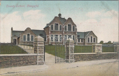 Anglesey Postcard: Llangefni County School Building Gates Lawn 1910's XT5074