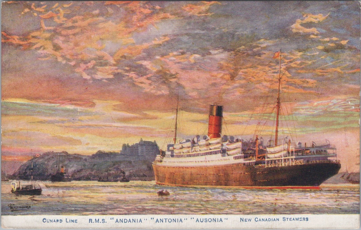 Shipping Postcard:Cunard Line RMS Andania Antonia Ausonia Canadian SteamerXT5541