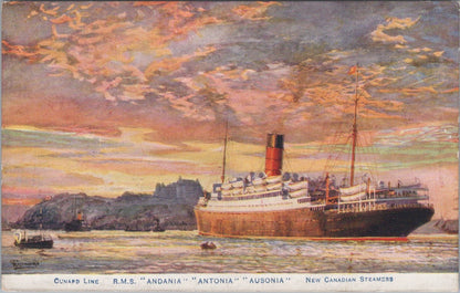 Shipping Postcard:Cunard Line RMS Andania Antonia Ausonia Canadian SteamerXT5541