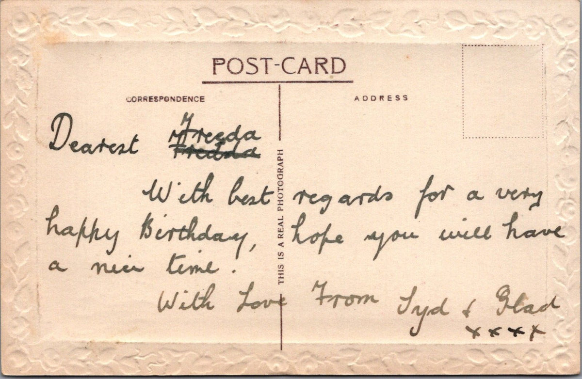 Birthday Postcard: Flowers In Envelope Greetings Verse For Dear Sister  XT5642