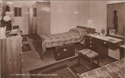 Shipping Postcard: SS Orcades Orient Liner First Class Two Berth Cabin XT5536
