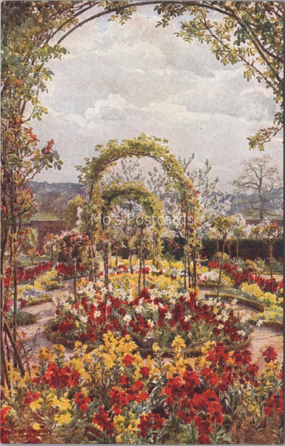 Hertfordshire Postcard: Moor Park The Dutch Garden Formal Flower Beds  XT3677
