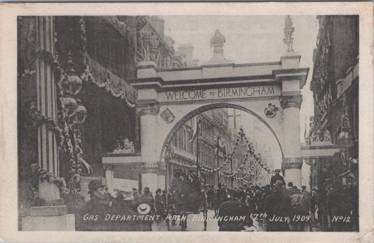 Warwickshire Postcard:Birmingham Royal Visit Gas Department Triumphal ArchXT5071