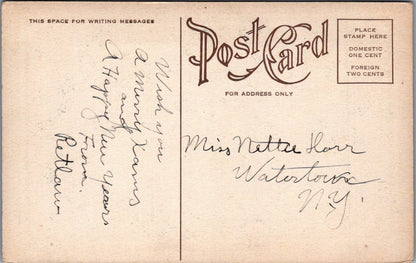 Christmas Postcard:Robins In Flight Holly Border A Merry Christmas 1910's XT5630