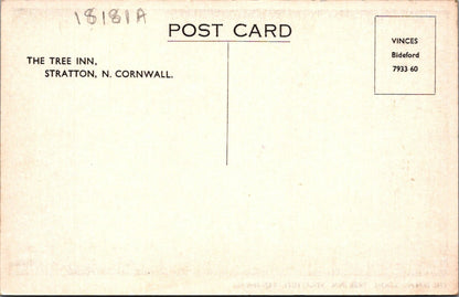 Cornwall Postcard: Stratton Tree Inn Dining Room Interior Vinces RPPC 60s 18181A