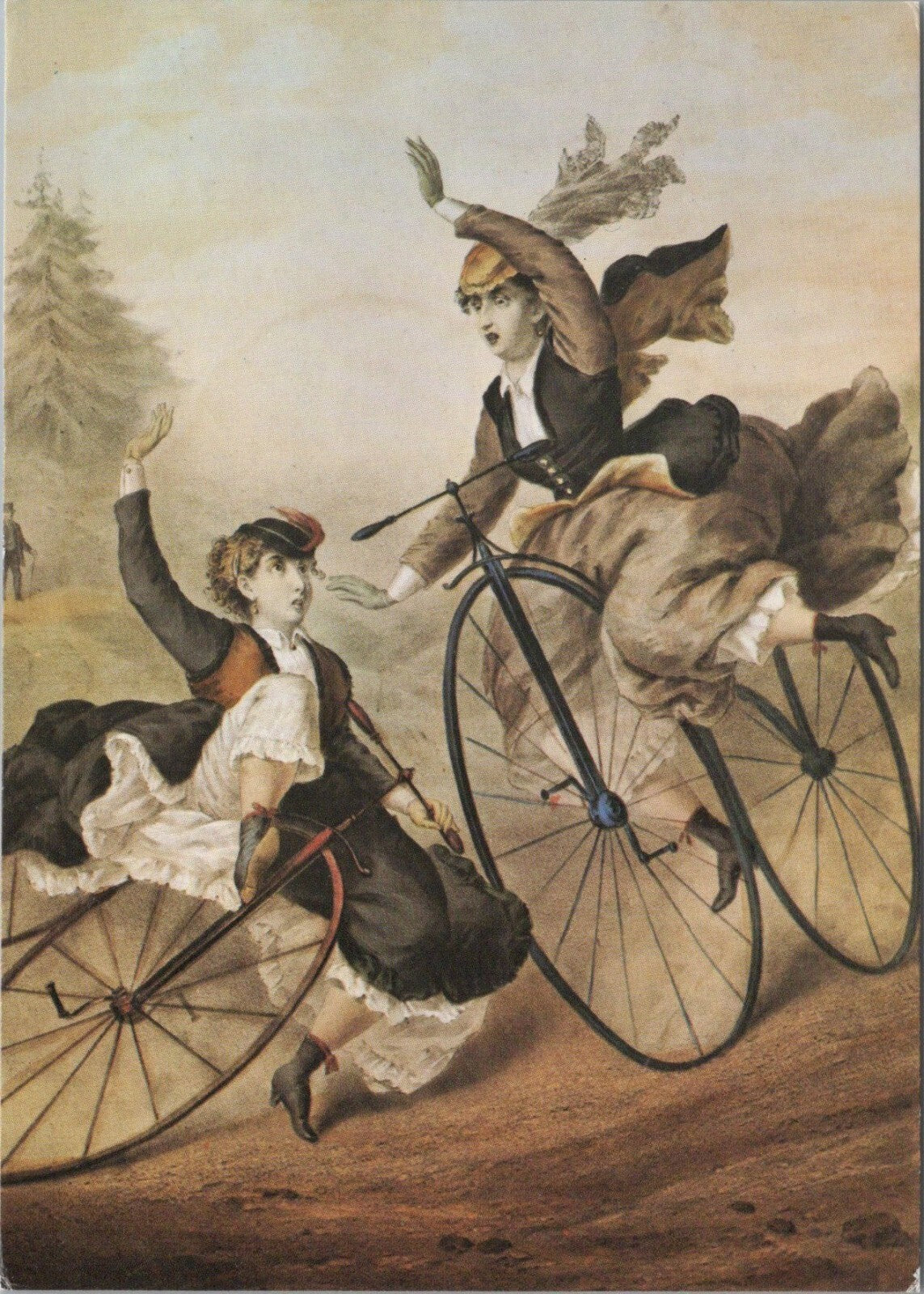 Bicycle Postcard:The Cycle Crash Victorian Tricycle Coventry Museum 1980s XT5339