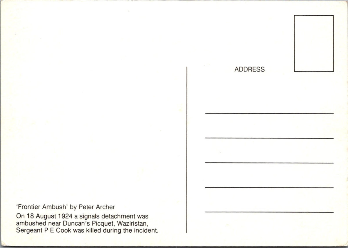 Military Art Postcard: Frontier Ambush Waziristan Signals Detachment XT5185