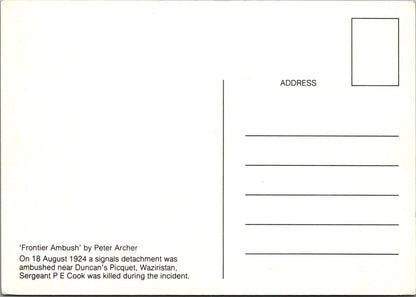 Military Art Postcard: Frontier Ambush Waziristan Signals Detachment XT5185