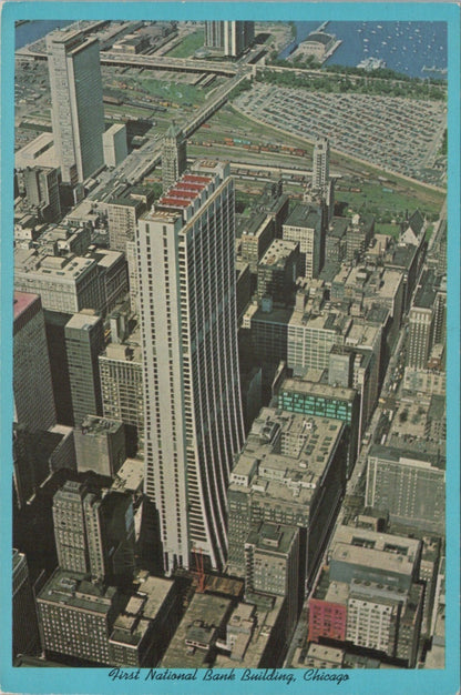 Illinois Postcard: Chicago First National Bank Building Aerial 1970's XT3837