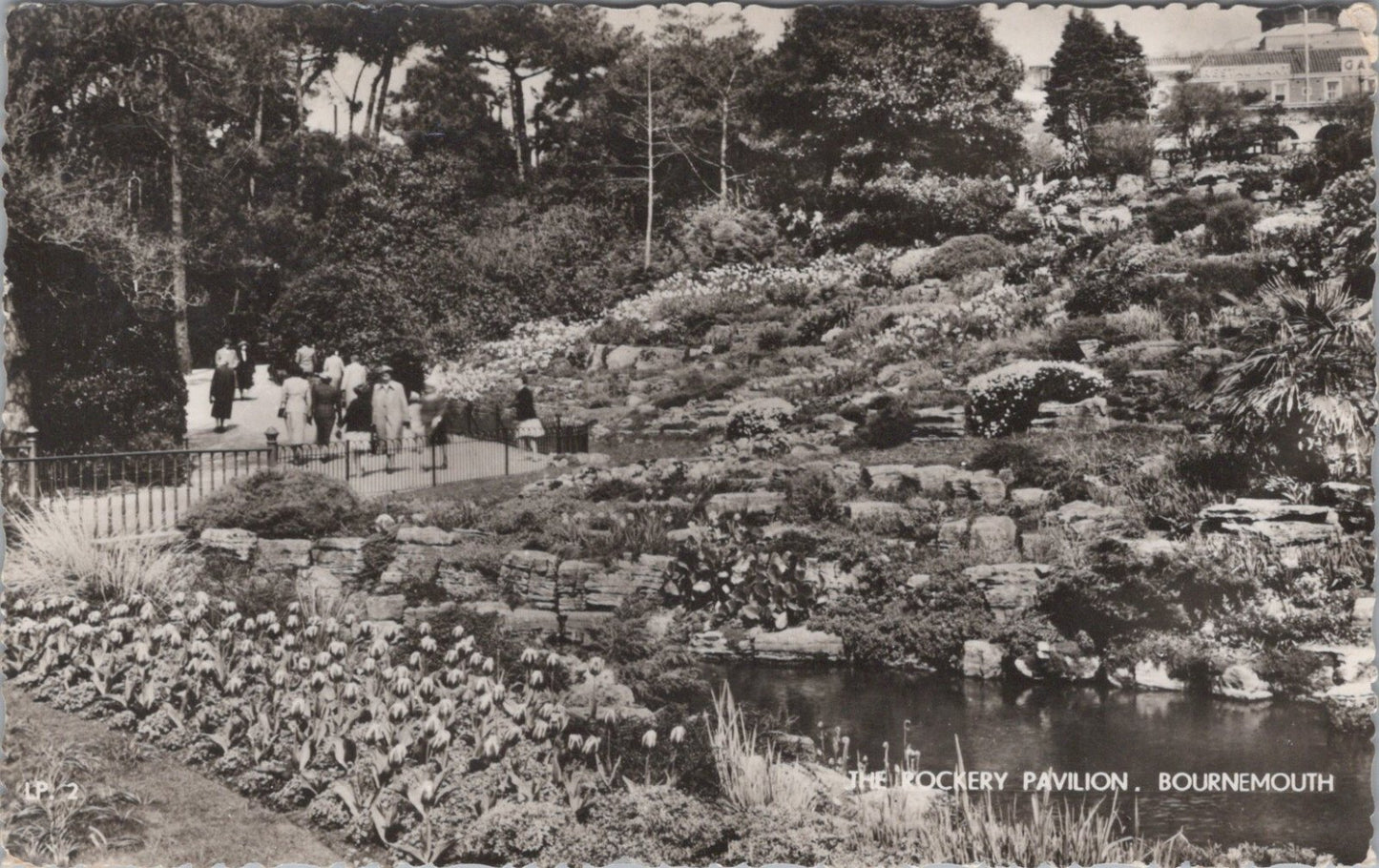 Dorset Postcard: Bournemouth Rockery Pavilion Garden Botanical 1962 RPPC XT3473