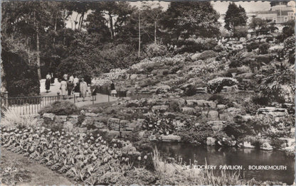 Dorset Postcard: Bournemouth Rockery Pavilion Garden Botanical 1962 RPPC XT3473