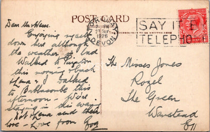 Devon Postcard: Elford Leigh, Belgrave Crescent Torquay Street View 1926 XT4208