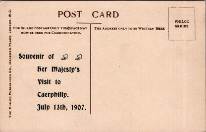 Royalty Postcard: HM Queen Alexandra Souvenir Visit Caerphilly 1907 XT3595