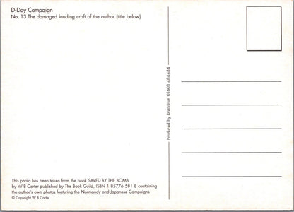 Military Postcard: D-Day Campaign Damaged Landing Craft Normandy Battle RR23741