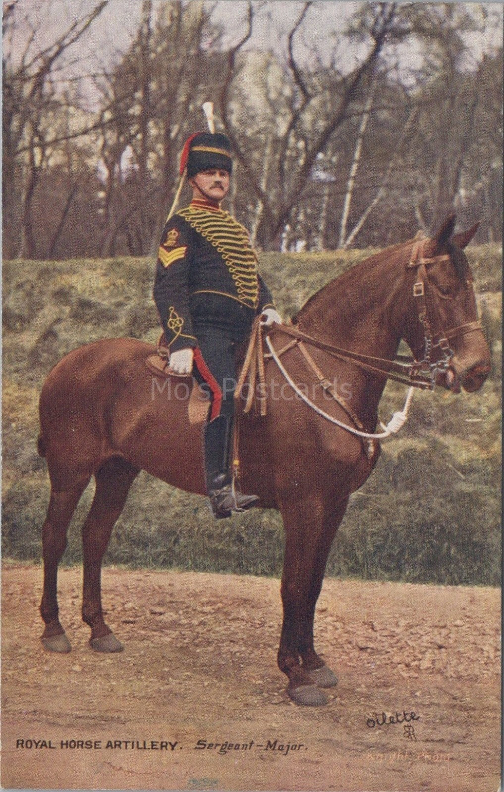 Military Art Postcard: The Royal Horse Artillery Sergeant Major XT3526