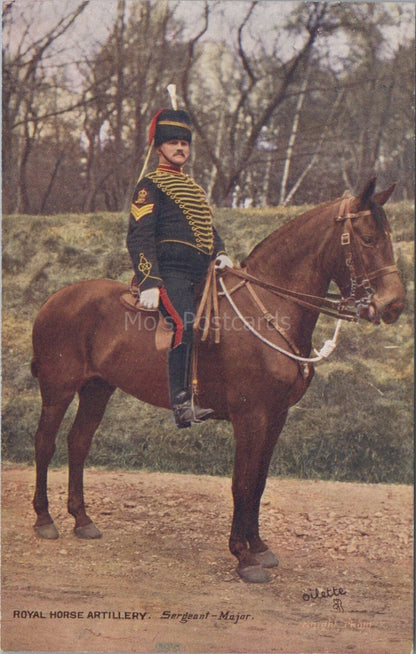 Military Art Postcard: The Royal Horse Artillery Sergeant Major XT3526