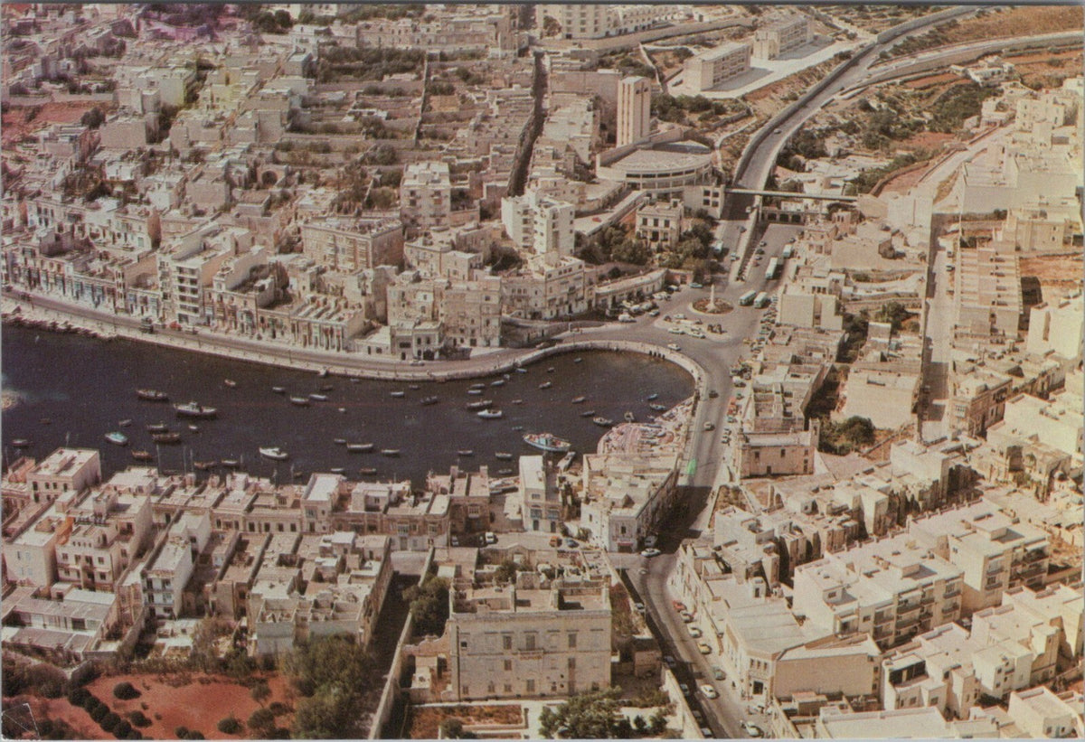 Malta Postcard: Spinola Bay St Julians Alfred Galea Zammit Aerial 1970s XT5139