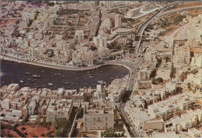 Malta Postcard: Spinola Bay St Julians Alfred Galea Zammit Aerial 1970s XT5139