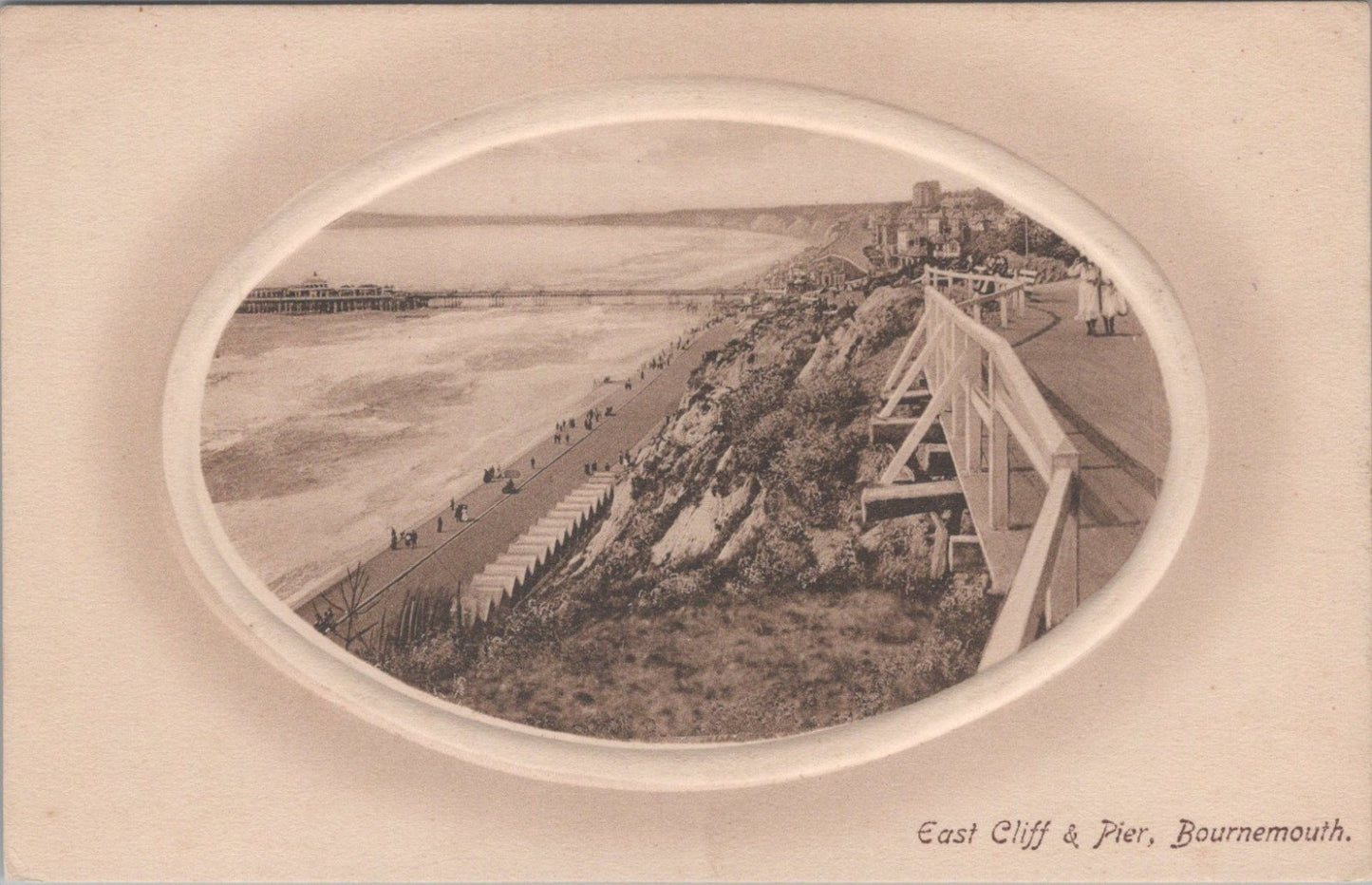 Dorset Postcard: Bournemouth East Cliff Pier Beach Coastal Resort XT3469