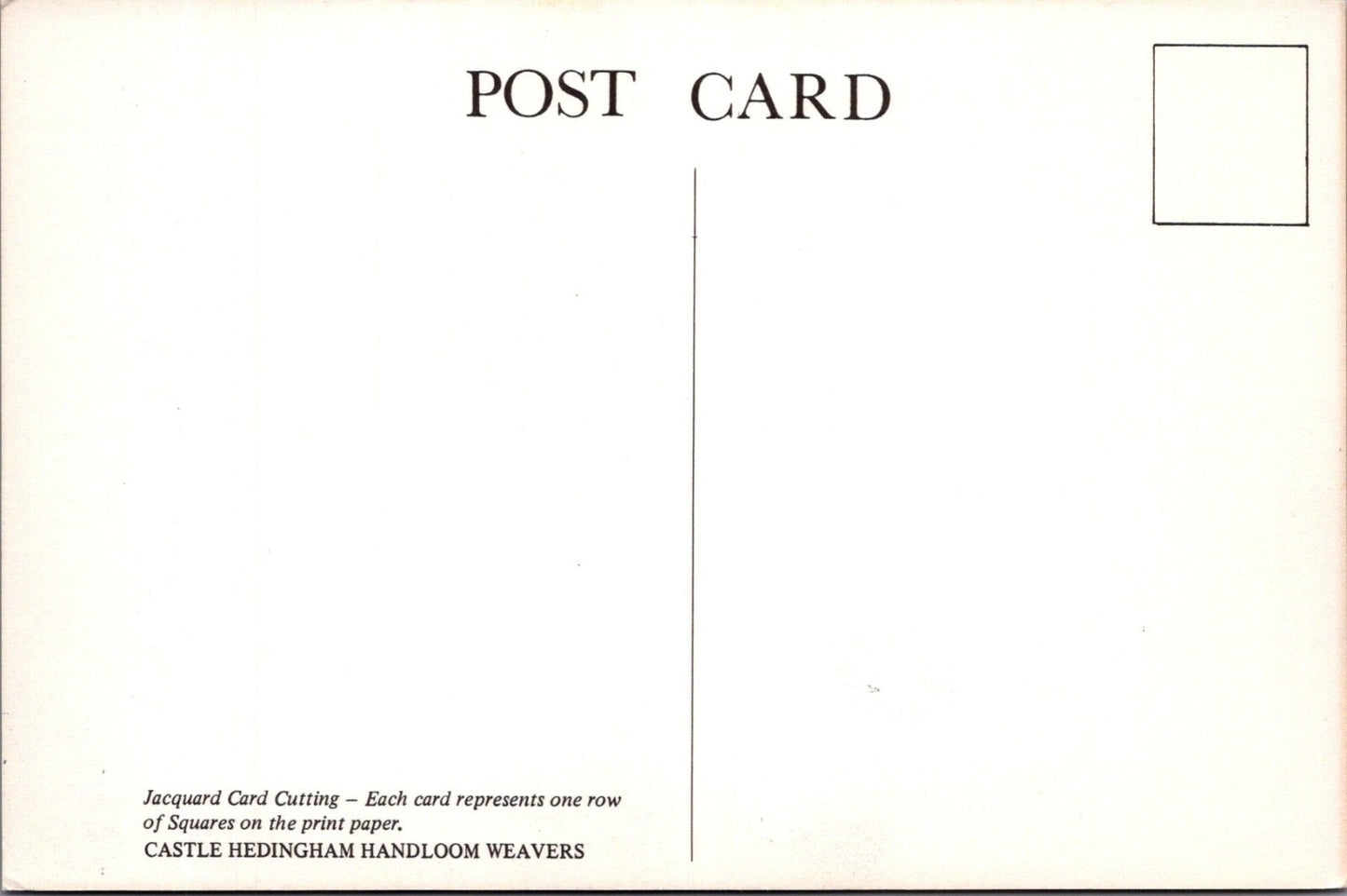 Essex Postcard: Castle Hedingham Handloom Weavers Jacquard Card Cutting XT4088