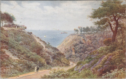 Dorset Postcard: Bournemouth Durley Chine, Artist Alfred Robert Quinton XT3478