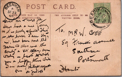 Berkshire Postcard: Beenham Village Ivy Cottage, 1908 RPPC XT3527