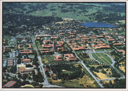 California Postcard: Stanford University Campus Aerial Palo Alto 1980's XT3840