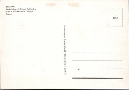 Bristol Postcard: Cathedral Council House College Green Aerial 1980's XT3841