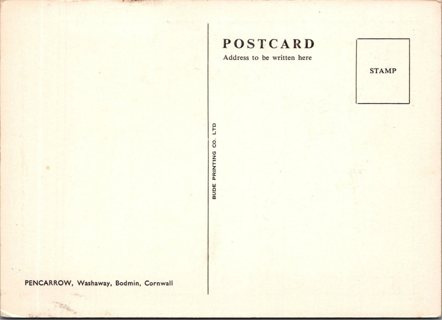Cornwall Postcard: Pencarrow Washaway Bodmin House Pencil Sketch 1970’s XT4083