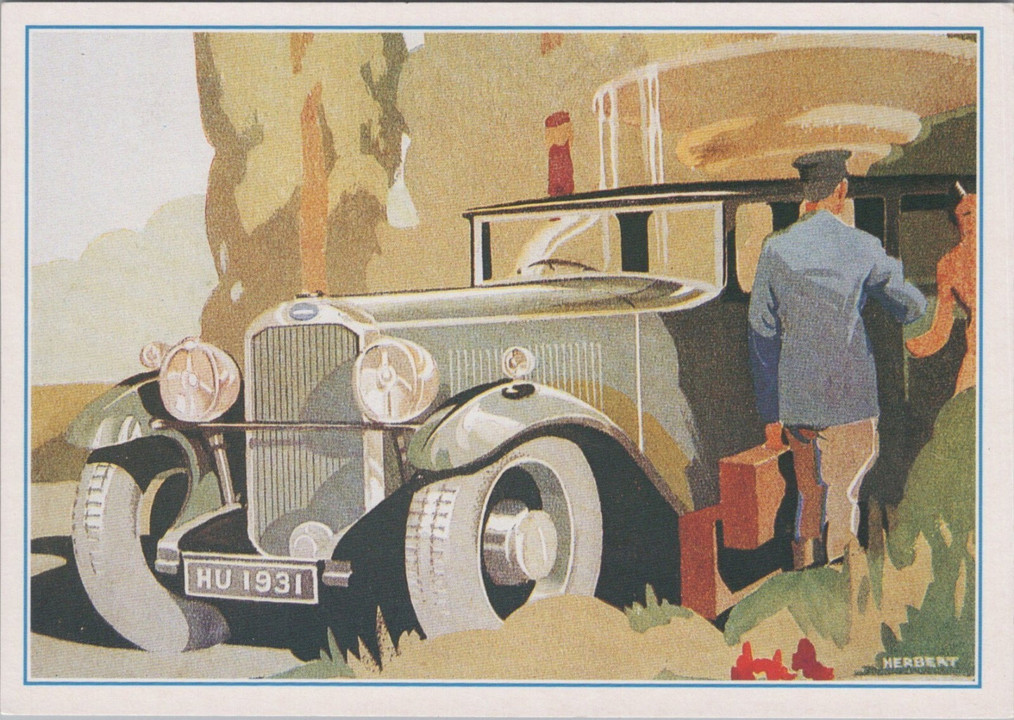 Old Automobile Art Postcard Herbert Chauffeur Humber Talbot Car HU 1931 RR23746