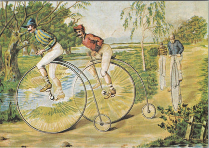 Cycling Postcard:Cross Country Racing Penny Farthing Bicycle Sport 1880’s XT5342