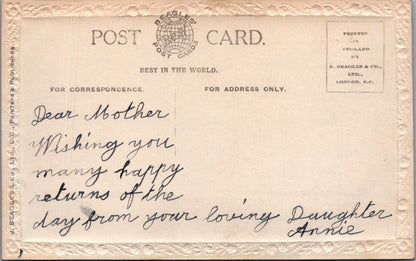 Birthday Postcard: Loving Greetings To Dear Mum Chusan Vase Verse 1910s XT4989