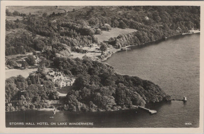 Cumbria Postcard: Storrs Hall Hotel Lake Windermere Aerial View 1950's 20369A
