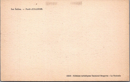 France Postcard: Les Sables Foret d'Olonne, Wooded Forest Road 1920's XT5178