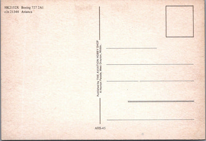 Aviation Postcard: Avianca Colombia Boeing 727 2A1 Airliner Jet HK2152X  XT5181